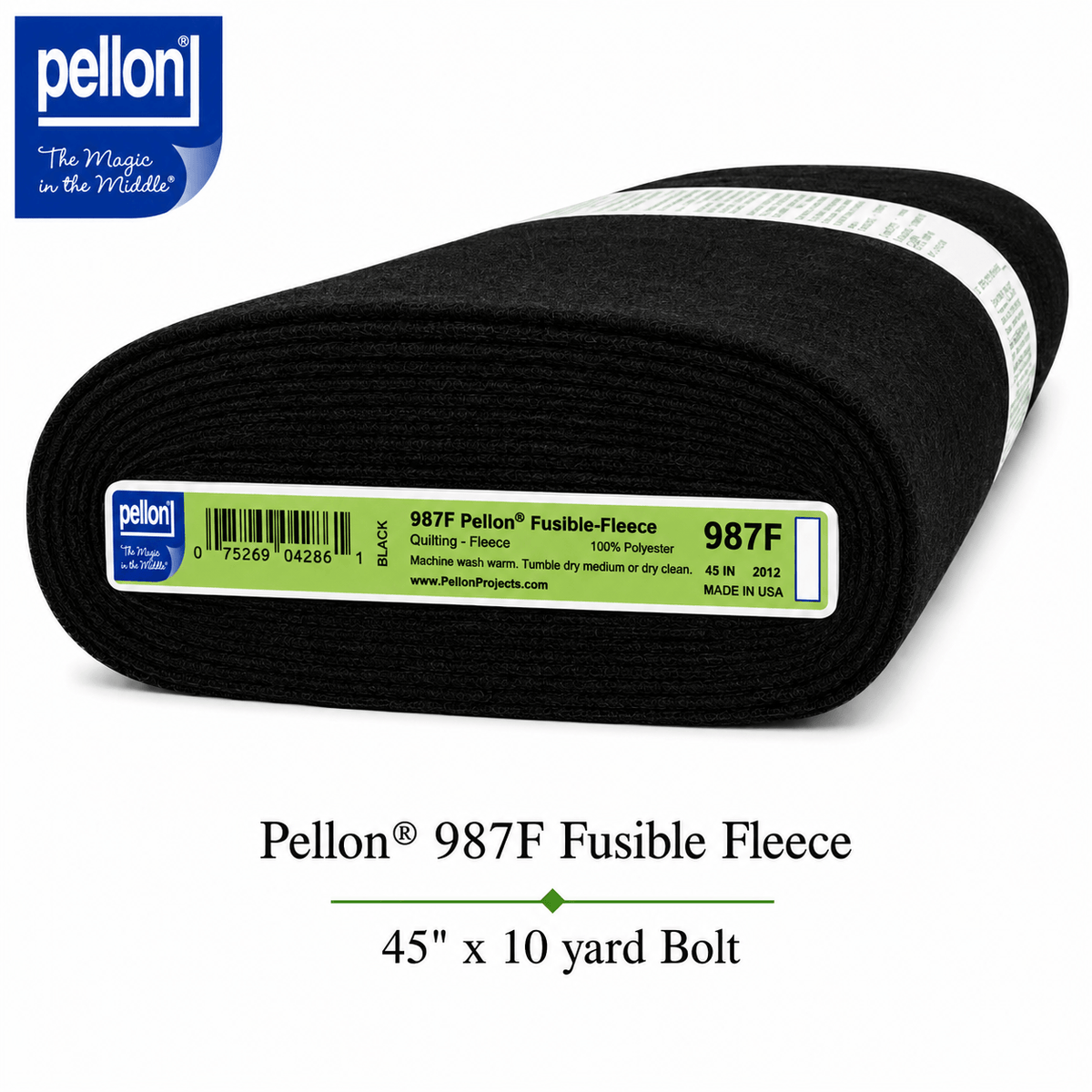 Fusible Fleece Pellon Black 45in x 20yds # 987FB