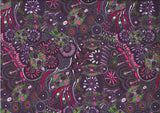 Bush Tucker After Rain in NT Purple By Mariyne Doolan by M&S Textiles Australia Sold by the Half Yard