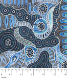 Regeneration Blue by Heather Kennedy by Nambooka by M&S Textiles Australia Sold by the Half Yard