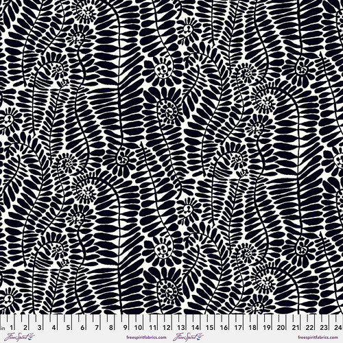 Fronds Black PWBM085.BLACK from Free Spirit Sold by the Half Yard