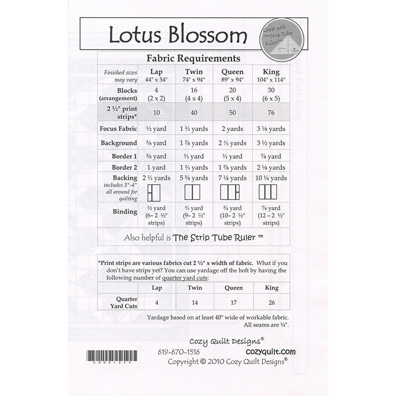 Lotus Blossom Quilt Pattern by Daniela Stout of Cozy Quilt Designs for Cozy Quilt Designs