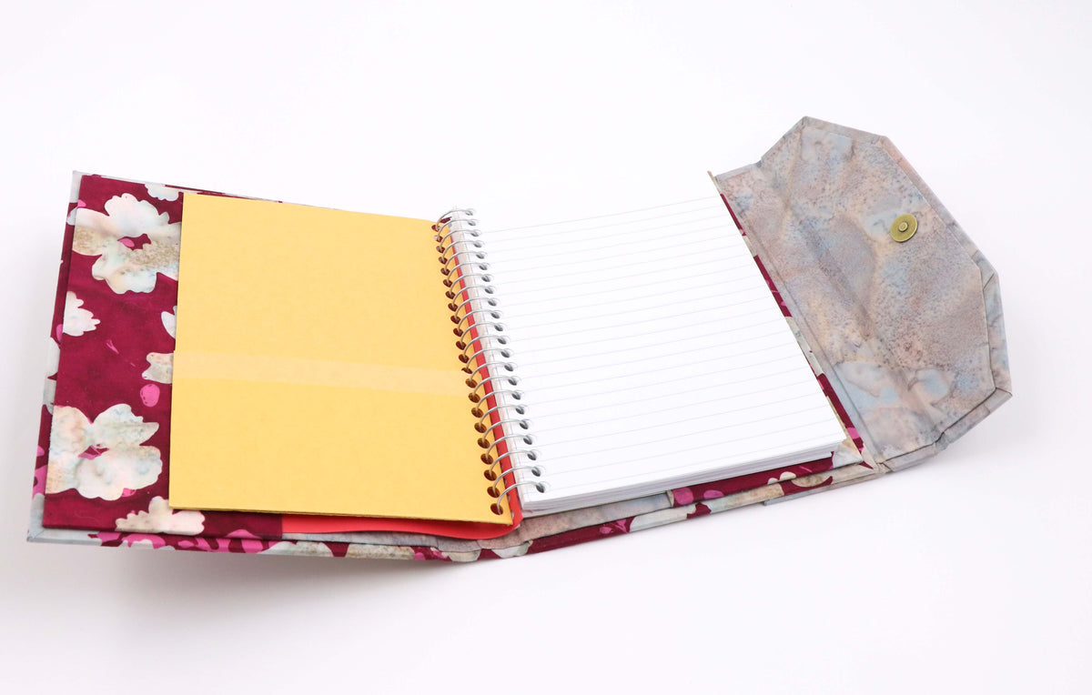 Fabric journal cover with magnet closure DIY kit, cartonnage kit