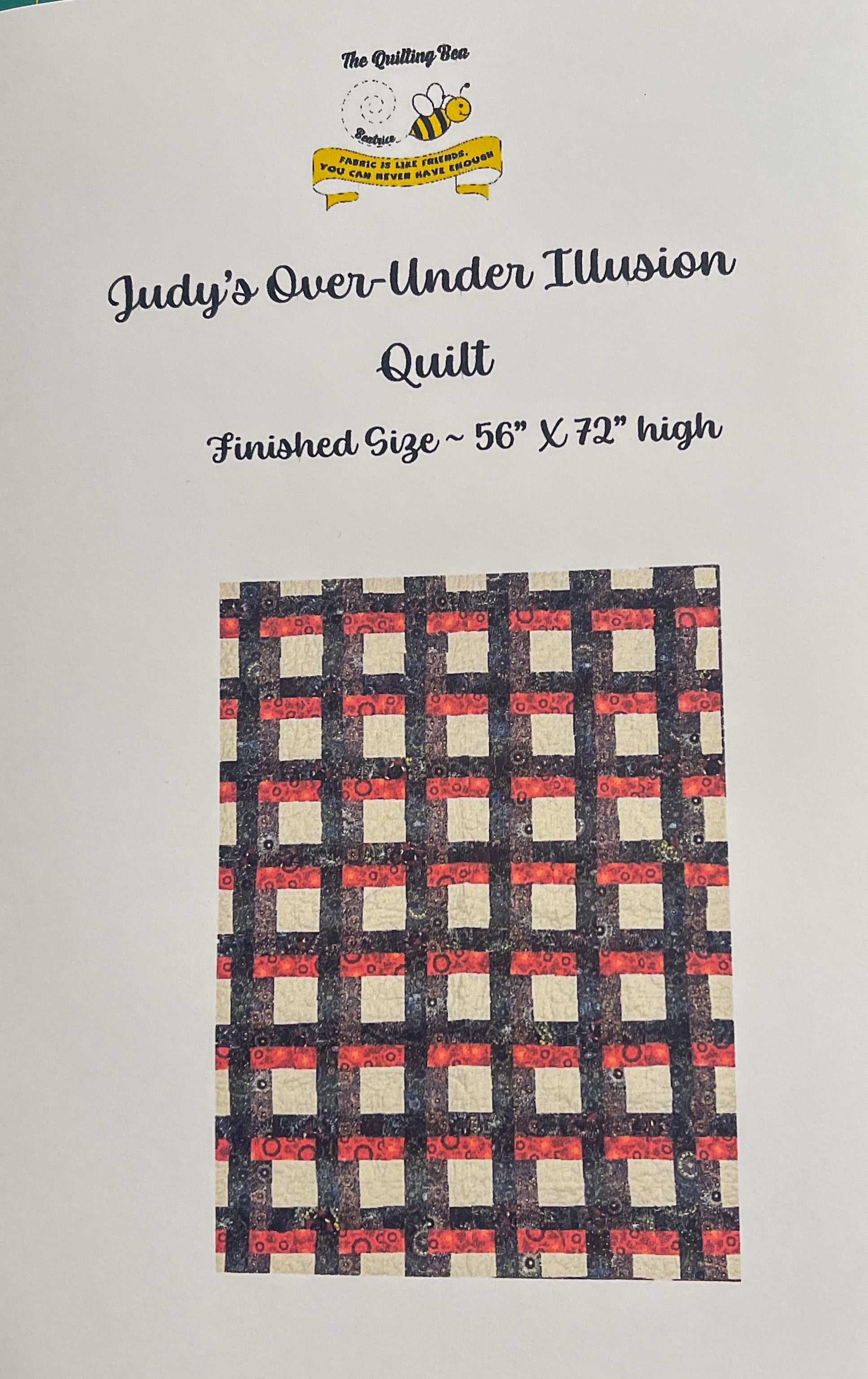 Judy's Over~Under Illusion Quilt Pattern ELECTRONIC File Download