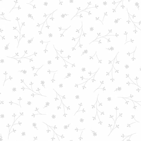 Kimberbell Petals White on White MAS8260M-WW Sold by the Half Yard