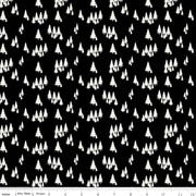 Woodsman Trees Black C13763-BLACK from Riley Blake Designs Sold by the Half Yard