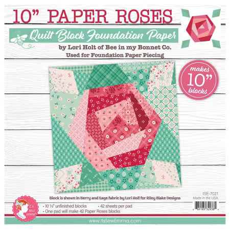 Paper Roses 10in Foundation Paper Pad # ISE-7021 from It's Sew Emma by Lori Holt