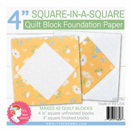 4in Square in a Square Quilt Block Foundation Paper # ISE-780 from It's Sew Emma