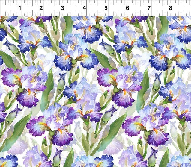 Decoupage Iris Purple from In The Beginning Fabrics Sold by the Half Yard