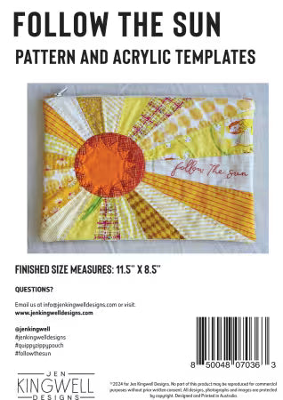 Follow the Sun Quippy Zippy pattern, detail view, JKD-0363 from Jen Kingwell Designs