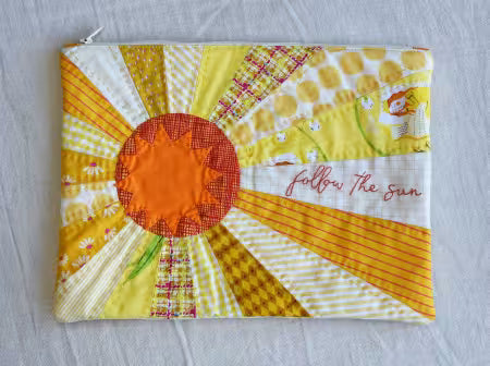 Follow the Sun Quippy Zippy pattern, additional detail view, JKD-0363 from Jen Kingwell Designs