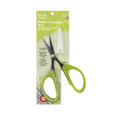 Perfect Scissors Green 4-3/16in Small Micro-Serrated Non-Slip Blade # KKBPSS by Karen Buckley