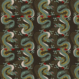 Kimonos and Koi Bold Dragon Black 120-24336 by Paint Brush Studio Sold by the Half Yard