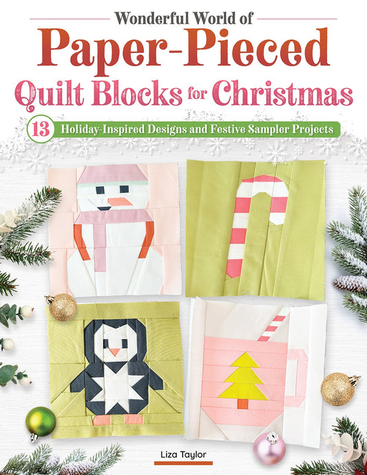 Christmas paper-pieced quilt blocks pattern book with 13 holiday sampler projects