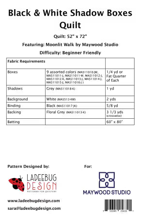 Black and White Shadow Boxes # LBPTNM0150 from Ladeebug Designs