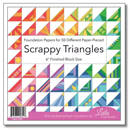 Scrappy Triangle Foundation Paper-Piecing Pad # LGD-108 From Leila Gardunia Design