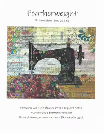 Featherweight The Sewing Machine Collage Pattern # LHFWFEATH Fiberworks