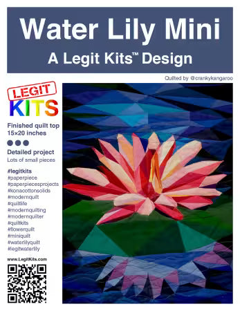 Water Lily Mini # LK-PT007 Foundation Paper Piecing Pattern from Legit Kits