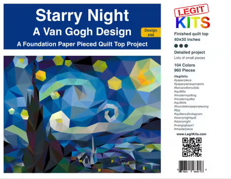 Starry Night # LK-PT046 Foundation Paper Piecing Pattern from Legit Kits