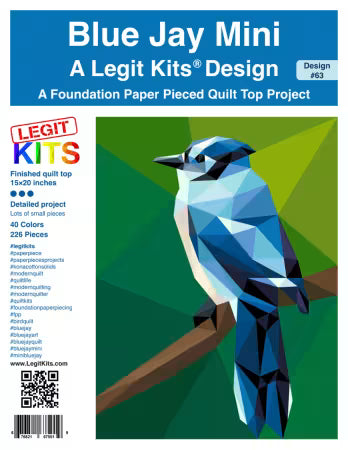 Blue Jay Mini # LK-PT063 Foundation Paper Piecing Pattern from Legit Kits