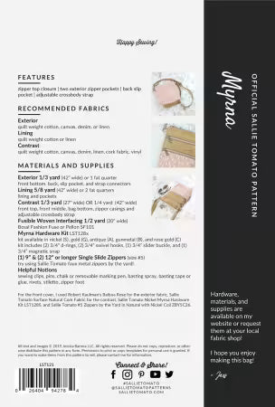 Myrna Bag Pattern # LST121 from Sallie Tomato