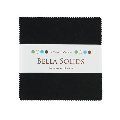 Bella Solids Charm Pack Black 9900PP 99 Moda Precuts#1 from Moda Fabrics