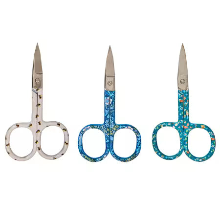 Embroidery Scissors - Bee, Bird, Floral Woodblock 24pc # MR48191DB