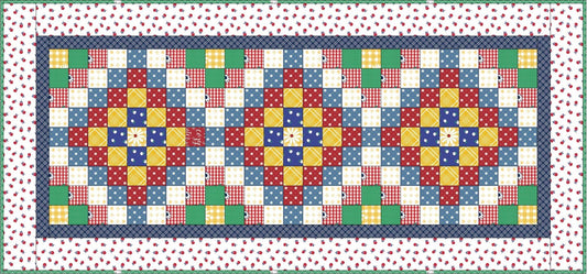 Mosaic Table Runner free EasyPiecing Grid pattern by TenSisters Handicraft