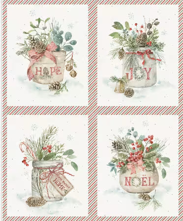 Holiday Spirit 35 1/2" x 43 1/2" Season's Greetings Pillow Panel # PD17467R-PANEL by Lisa Audit from Riley Blake Designs