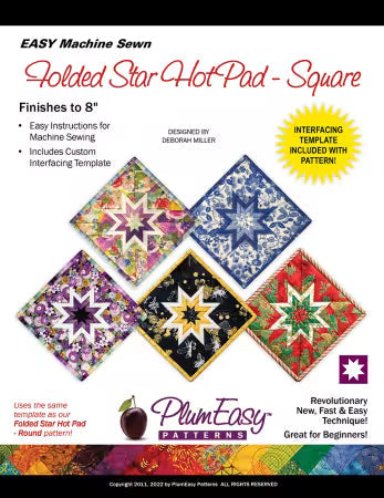 Square Folded Star Hot Pad pattern cover, PEP102 from Paper Pieces