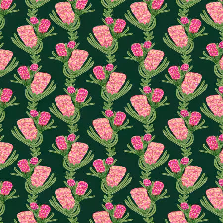 Paradise Blooms Banksia Trail Fern # PWKI007-FERN by Kristen Katz for FreeSpirit Fabrics