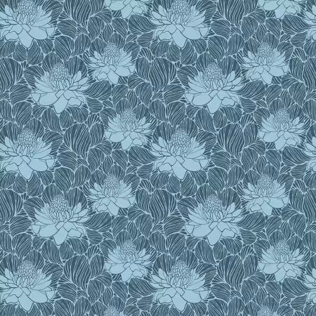 Paradise Blooms Waratah Grandeur Slate # PWKI010-SLATE by Kristen Katz for FreeSpirit Fabrics