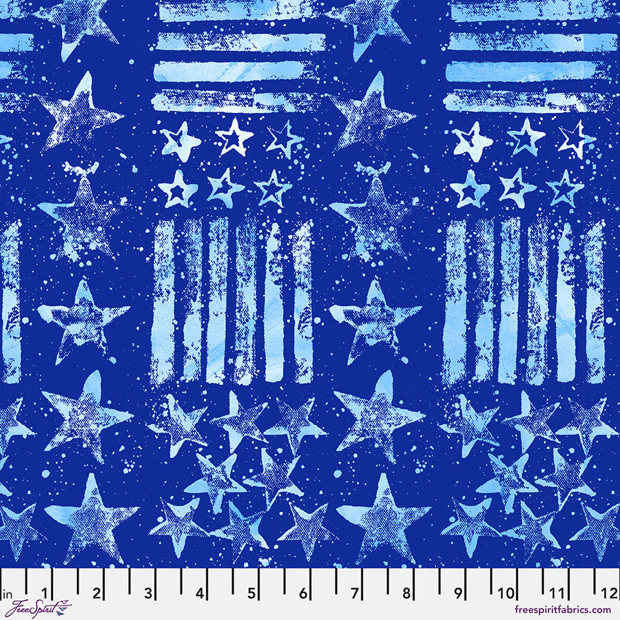 Americana Stars and Stripes LG - Blue PWKP089.BLUE by Katie Pasquini from FreeSpirit Fabrics