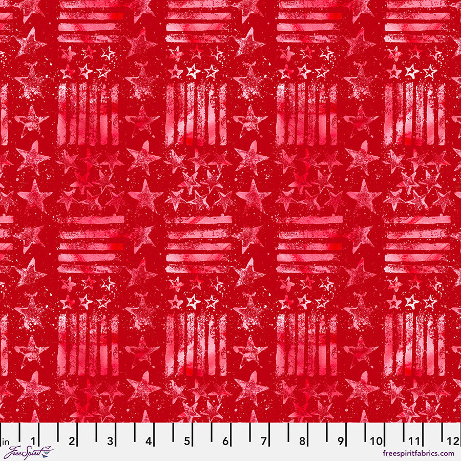 Americana Stars and Stripes SM - Red PWKP090.RED by Katie Pasquini from FreeSpirit Fabrics