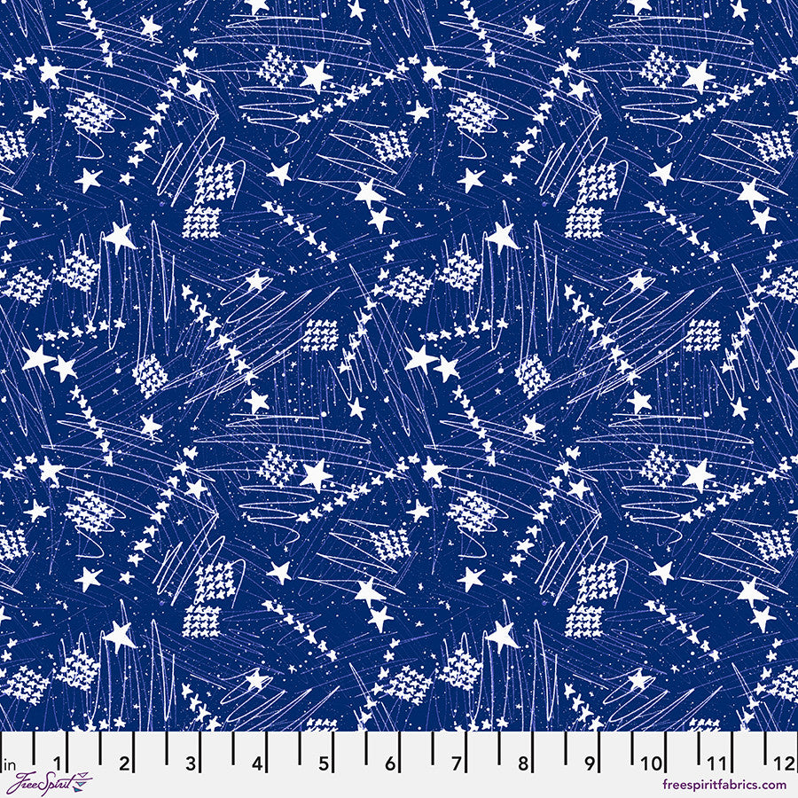 Americana Stars in the Sky SM - Blue PWKP091.BLUE by Katie Pasquini from FreeSpirit Fabrics