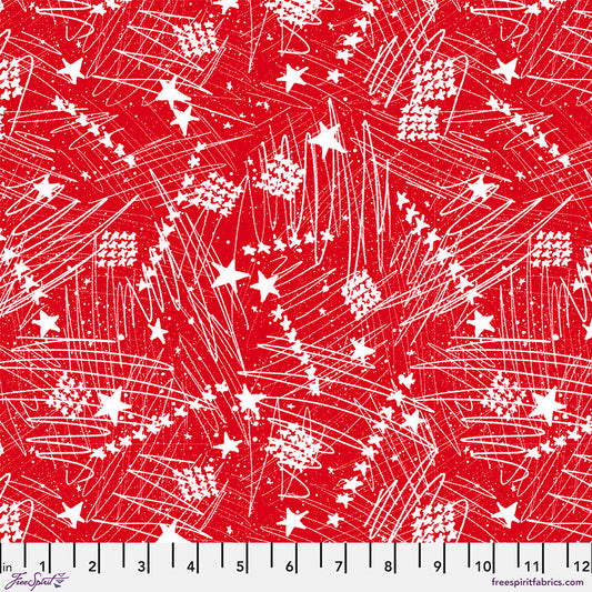 Americana Stars in the Sky LG - Red PWKP092.RED by Katie Pasquini from FreeSpirit Fabrics