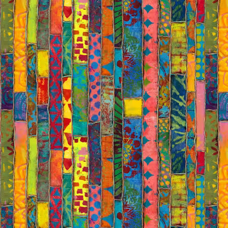 Paper Stripe - Multi # PWSP108-MULTI by Sue Penn Collection for FreeSpirit Fabrics