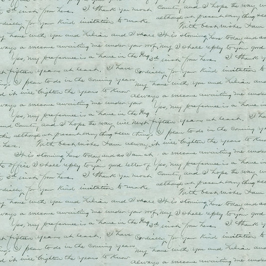 Eclectic Elements Palette Blue - Blue Script PWTH284.BLUE by Tim Holtz from FreeSpirit Fabrics Sold by the Half Yard