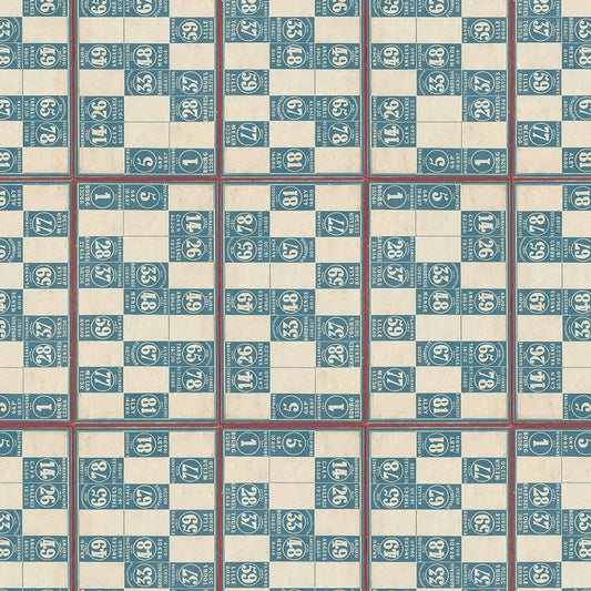 Eclectic Elements Palette Blue - Blue Numbers PWTH286.BLUE by Tim Holtz from FreeSpirit Fabrics Sold by the Half Yard