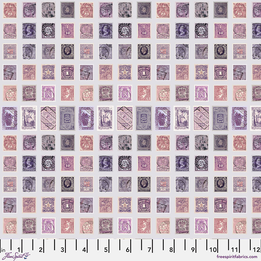 Eclectic Elements Palette - Purple Stamps Purple PWTH301.PURPLE by Tim Holtz from FreeSpirit Fabrics