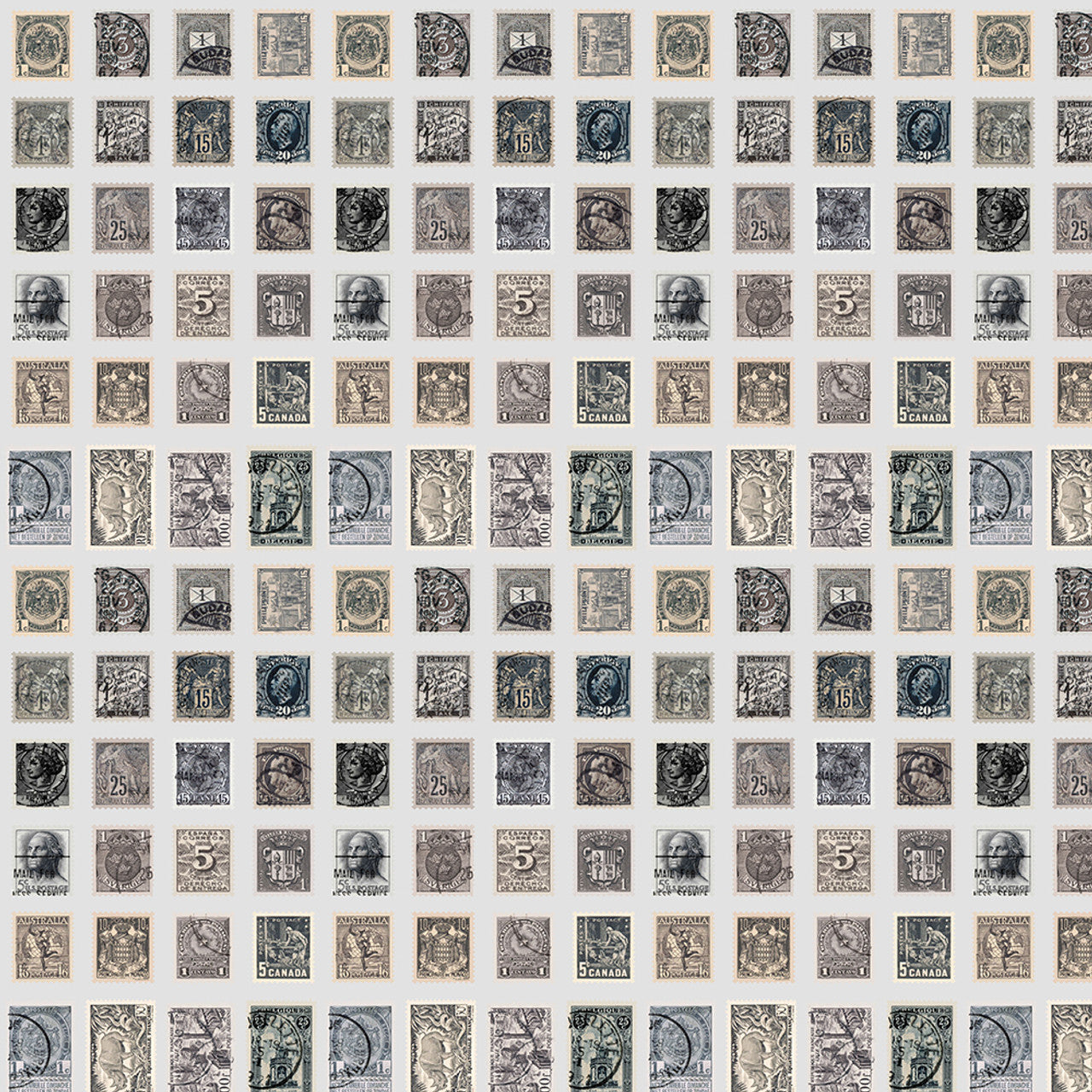 Eclectic Elements Palette - Charcoal Palette by Tim Holtz Eclectic Elements Charcoal Stamps PWTH.311CHARCOAL by Tim Holtz from FreeSpirit Fabrics