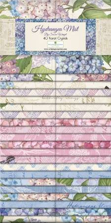 Hydrangea Mist Q840 798 840 40 Karat Crystals 2.5 Inch Strips from Wilmington Prints