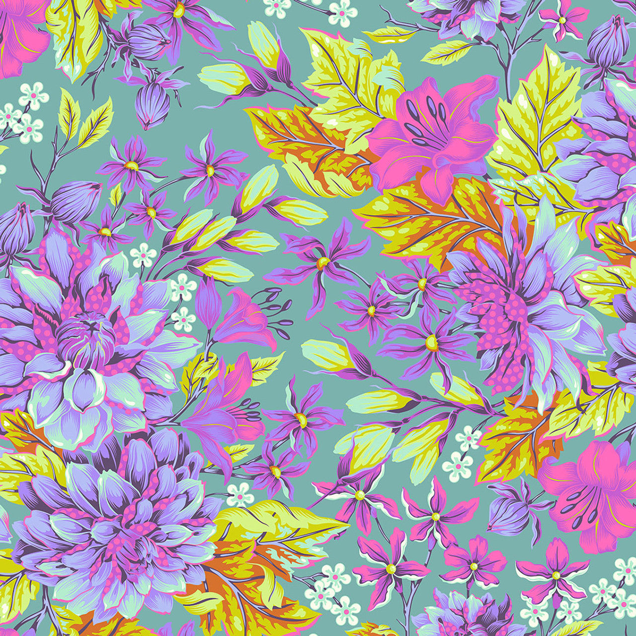 Tula Pink Untamed WIDE BACKING Hello Dahlia Wide Cotton Sateen- Cosmic QBT017.COSMIC from FreeSpirit Fabrics Sold by the Half Yard