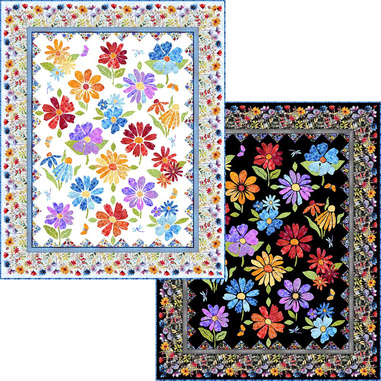 Blooming Night & Day (Fusible) Applique Pattern BDN.AQ.PCW by Jason Yenter from In the Beginning Fabrics