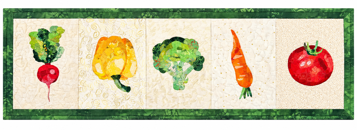 Garden Harvest Collage - Table Runner by Judith Lattavo