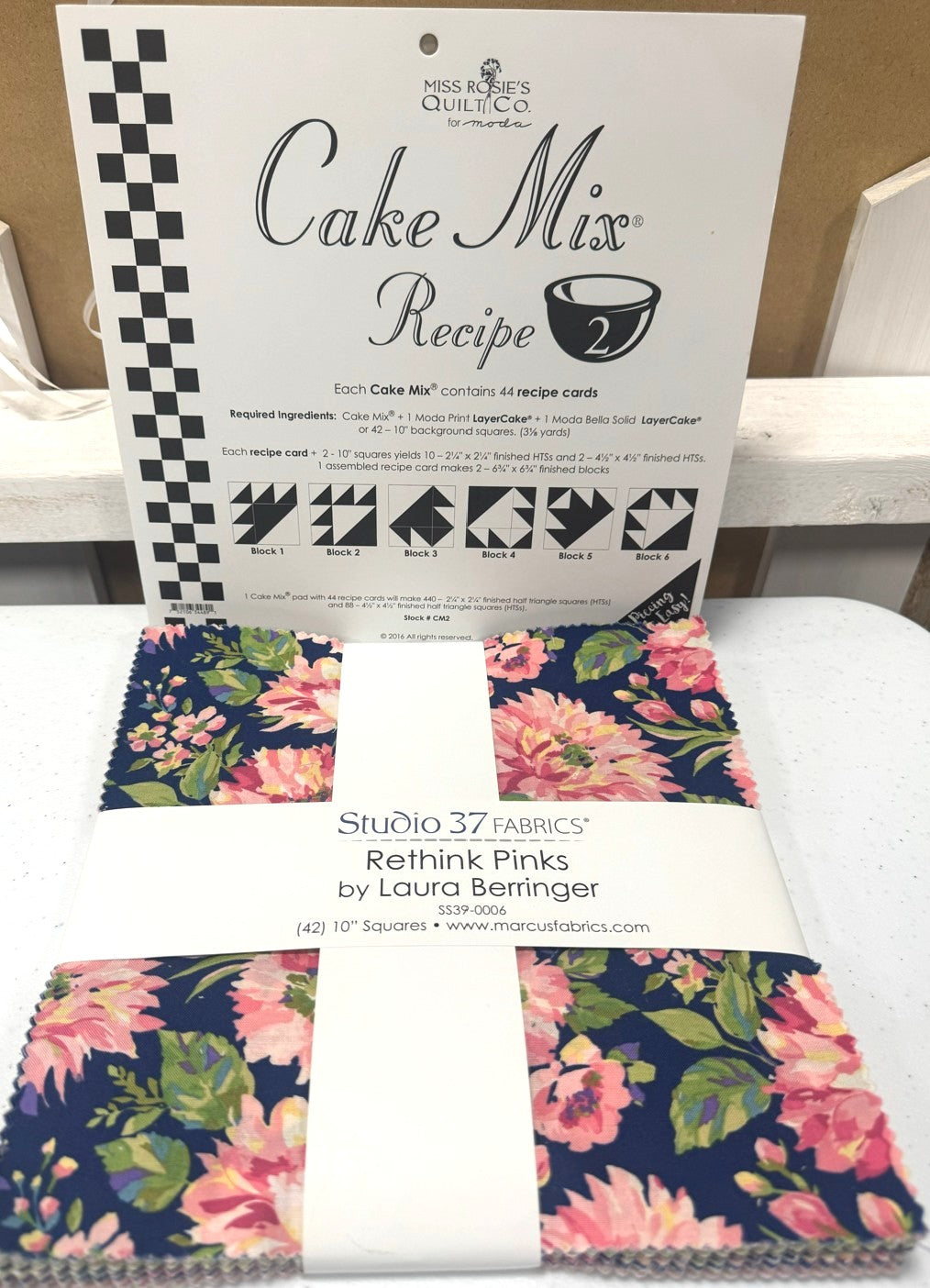 NEW BUNDLE! FREE CAKE MIX #2 with Purchase of Rethink Pinks 10"Squares from Marcus Fabrics by Laura Berringer