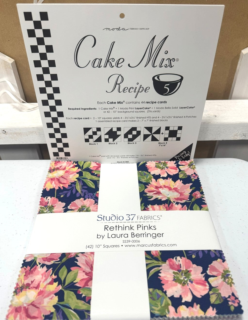 NEW BUNDLE! FREE CAKE MIX #5 with Purchase of Rethink Pinks 10"Squares from Marcus Fabrics by Laura Berringer (Copy)