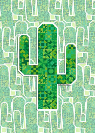 Patchwork Cactus Stickers 6pk # SASSSTICK-CAC from Sassafras Lane