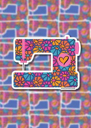 Daisy Sewing Machine Stickers # SASSSTICK-MAC from Sassafras Lane