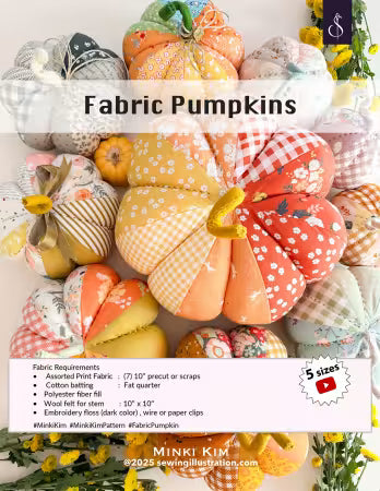 Fabric Pumpkins Pattern # SI-BP13 by Minki Kim from Sewing Illustration