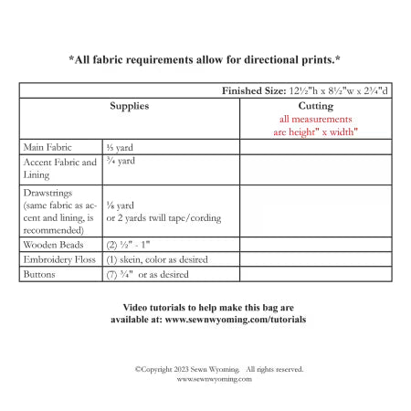 April Showers Drawstring Bag # SITF217D from Sewn Wyoming